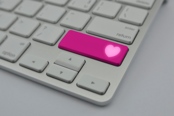 keyboard key with heart on it