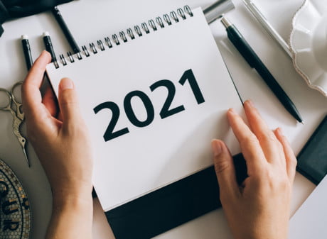 calendar with numbers 2021