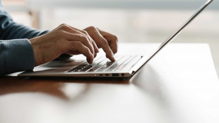 business man working on a laptop