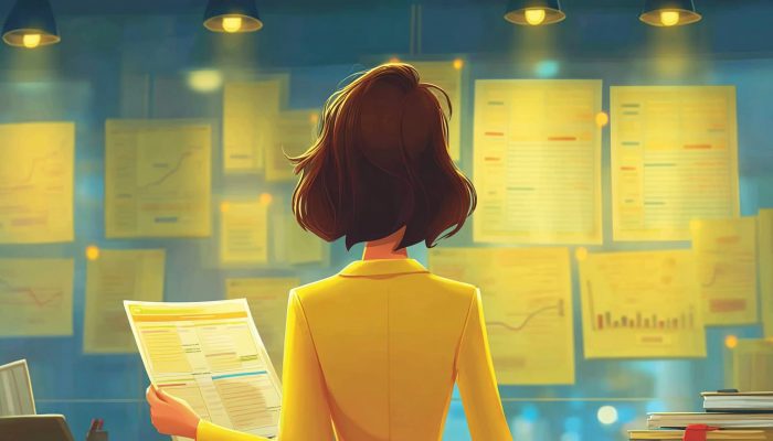 a-woman-looking-over-spreadsheets