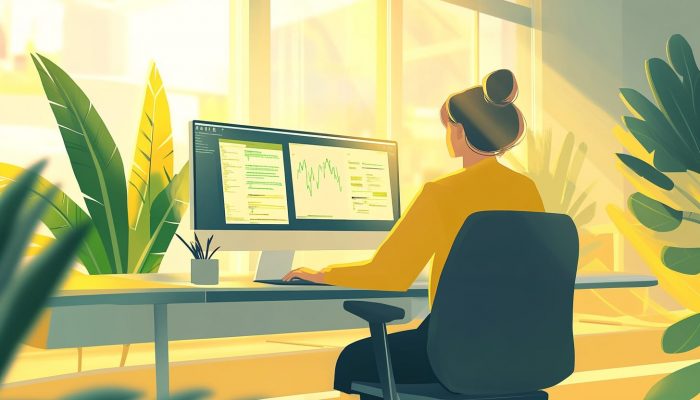 a-woman-working-on-the-computer